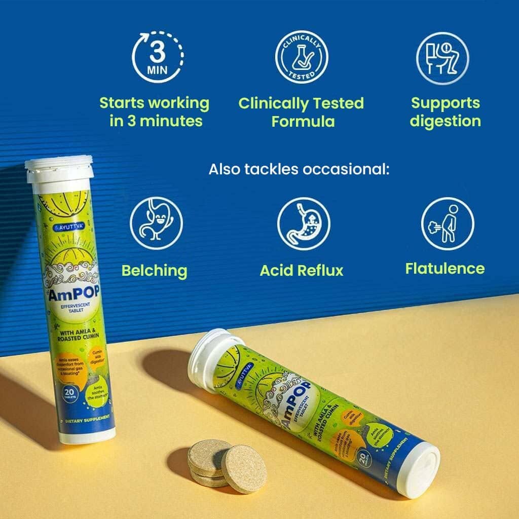 AmPOP for Quick Relief - The Only Ayurvedic Effervescent with 1500mg Amla Extract and Roasted Cumin- Pack of 3 - Image 3