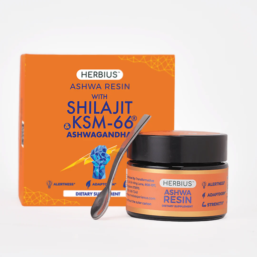 HERBIUS™ ASHWA RESIN: A Powerful Ayurvedic Blend of Pure Himalayan Shilajit and the World’s Most Clinically Studied KSM-66® Ashwagandha