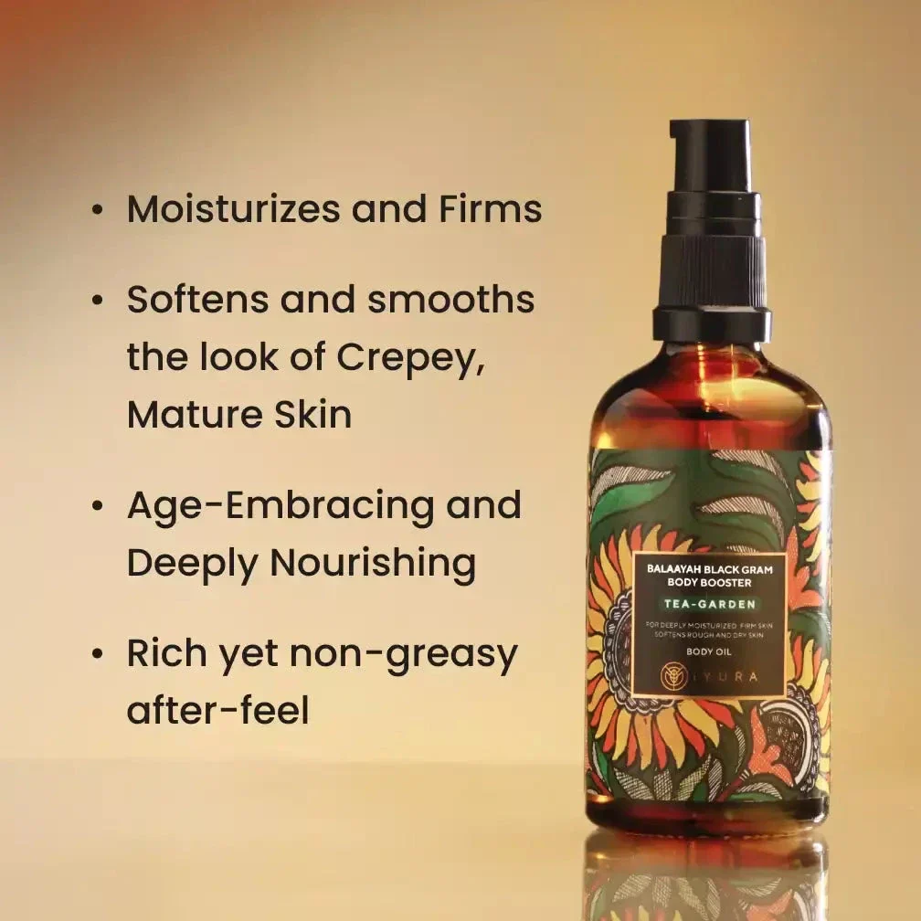 Balaayah Black Gram Body Booster: Tea-Garden Blend - Body Oil for Dry, Saggy Skin - Image 7