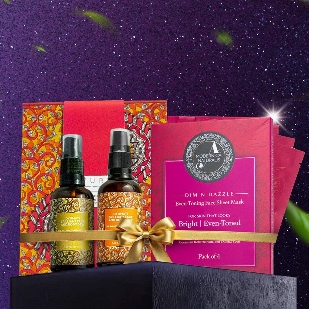 🎁 BLACK FRIDAY FREE GIFT: Dyumati Illuminating Face and Body Dew Duo + Dim N Dazzle Sheet Mask worth $115 USD! (100% off)