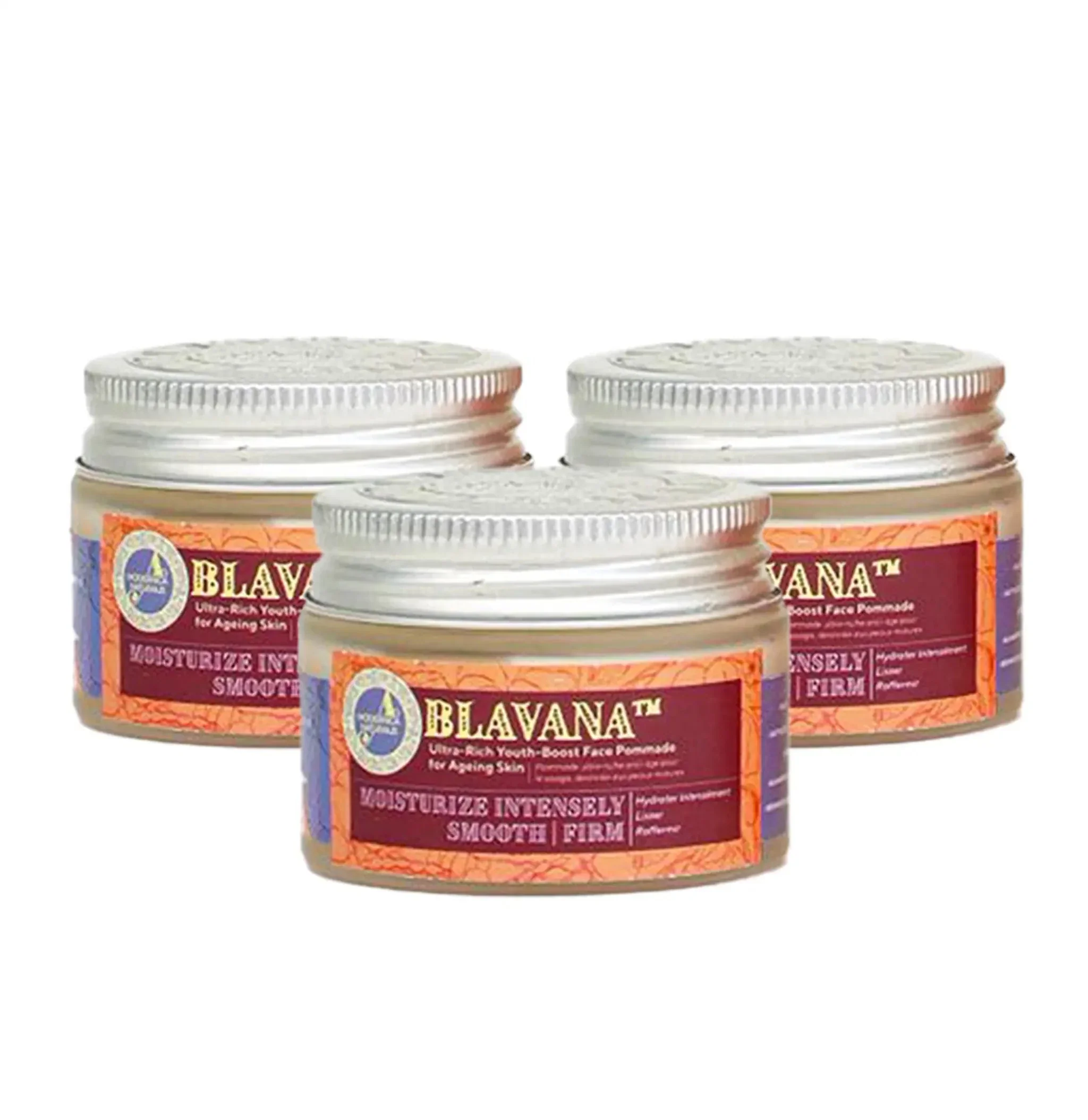 Blavana Ultra-Rich Youth-Boost Face Pommade - with Black gram and Manjistha - Ayurveda-Inspired Moisturizer for Dry, Aging Skin - Pack of 3