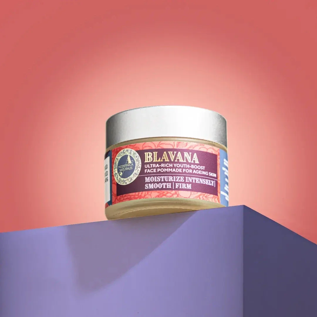 Blavana Ultra-Rich Youth-Boost Face Pommade - With Black Gram & Manjistha - For Dry, Aging, Mature, Dull Skin - Image 2