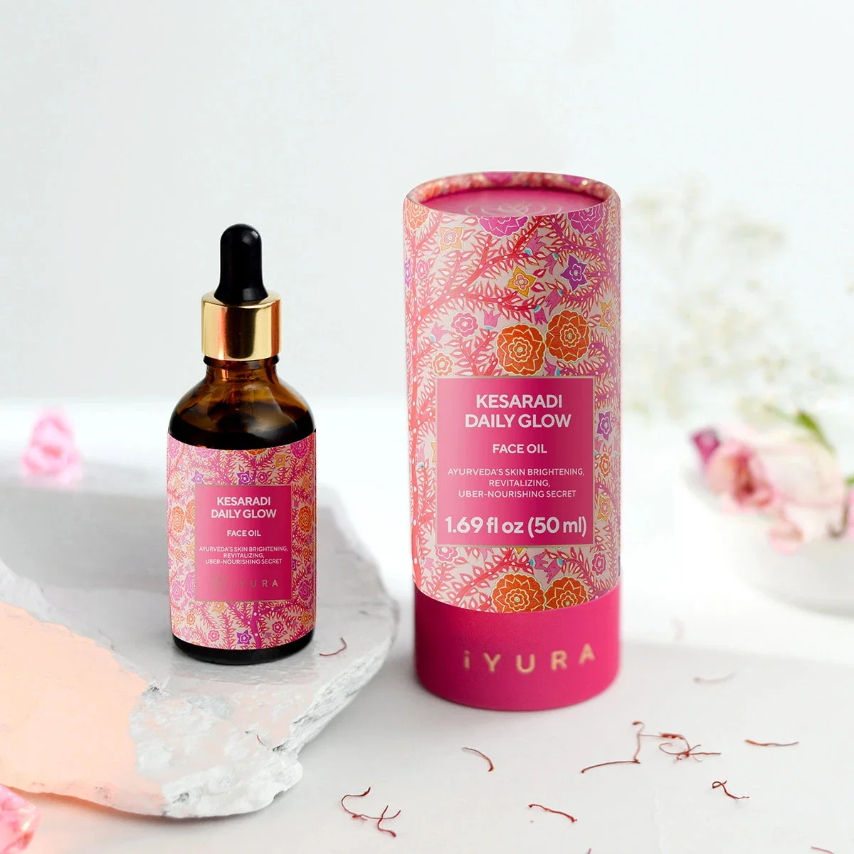 Kesaradi Daily Glow Oil - iYURA - Formulated with Saffron and Other Ayurvedic Herbs - Best Face Moisturizer to Get Natural Glow - Pack of 2 - Image 7