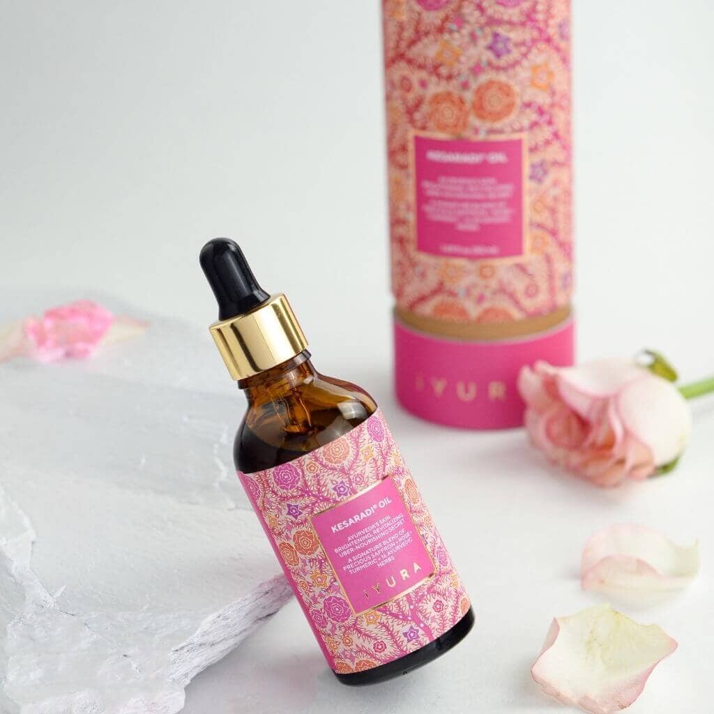 Saffron Brightening Face Oil - 5,000 Year Old Ayurvedic Recipe - 100% Natural Oil with Saffron, Turmeric & Rose - Best Moisturizer for Dry, Sensitive Skin