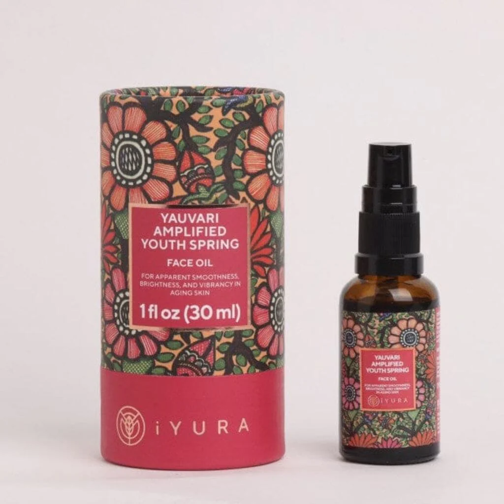 Yauvari Amplified Youth Spring - Ayurvedic Face Moisturizing Oil with Black Gram - Rich, Colorless, Aromatic 'Youth Spring'